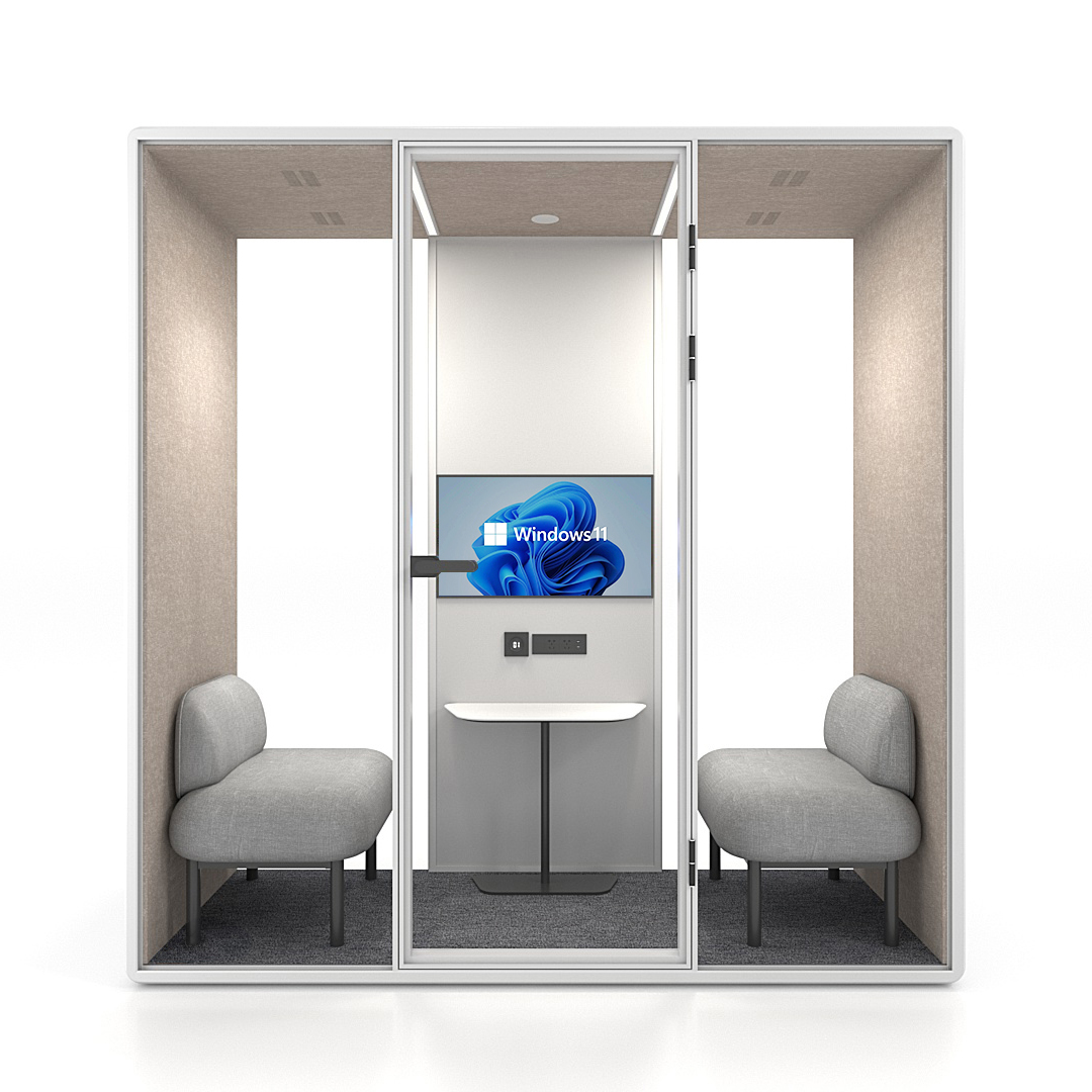 white color office pod for 2 people