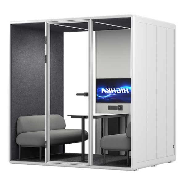 Soundproof-office-pods-for-4-person-transparent-flip Soundproof-office-pods-for-4-person