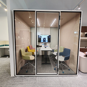 sound proof meeting booth HIGHKA white